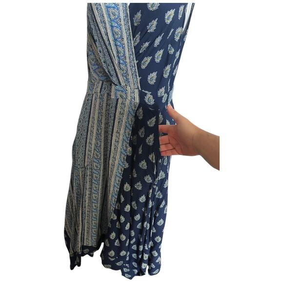 Maeve Anthropologie Eclipsed wrap dress paisley print sleeveless pockets size 4 - Picture 4 of 6